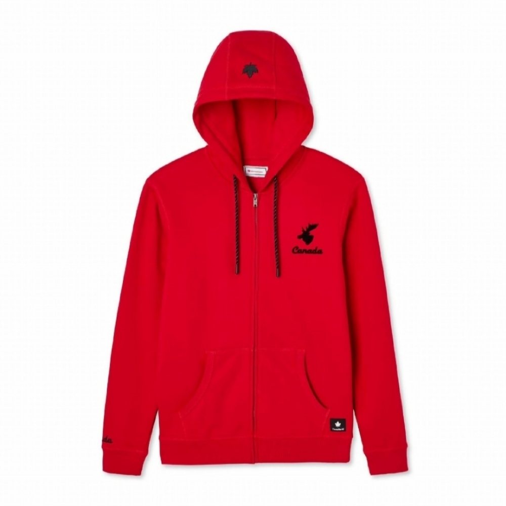 Gender Free Red Zip-Up Hoodie Sweater size:2XL